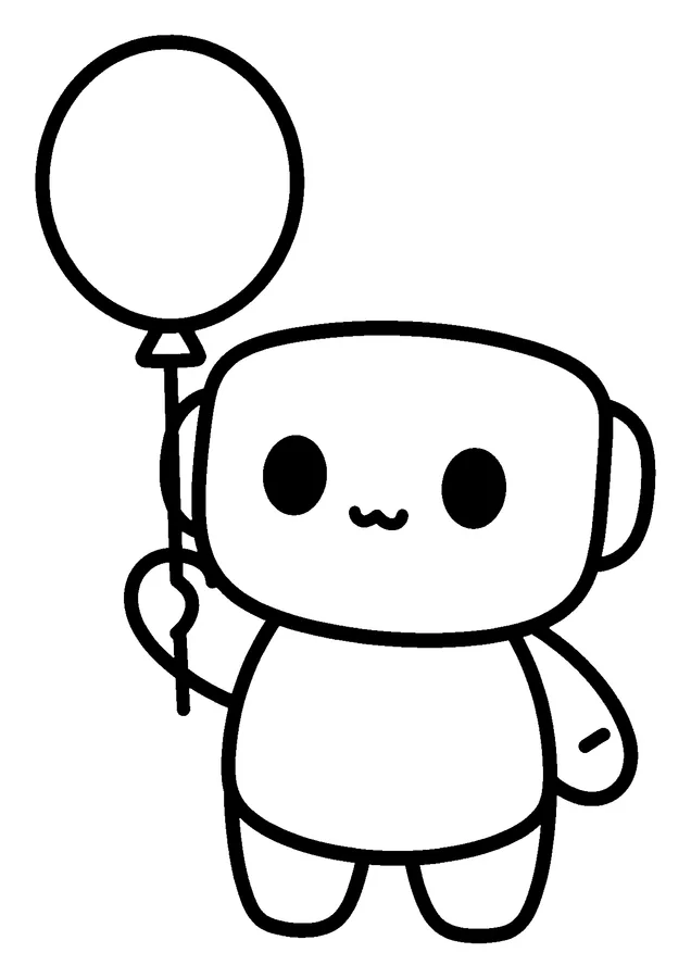 Desenho para colorir: bichinho com balão