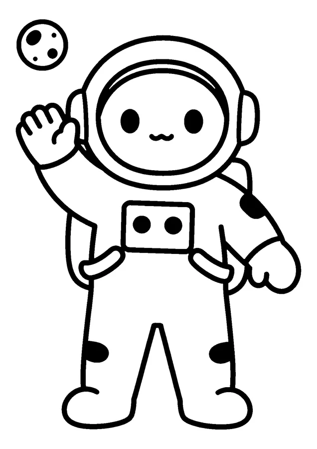 Desenho para colorir: bichinho fantasiado de astronauta
