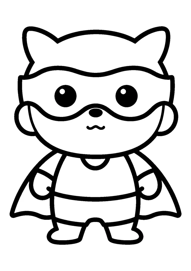 Desenho para colorir: bichinho fantasiado de herói