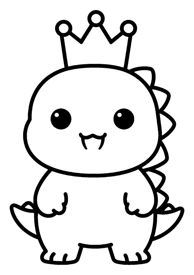 Desenho para colorir: dinossauro com coroa