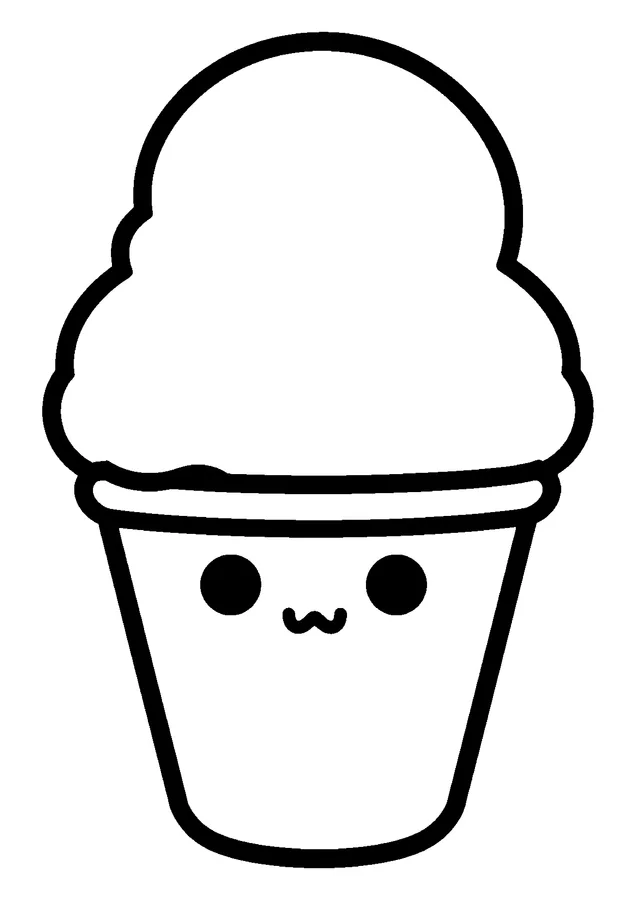 Desenho para colorir: sorvete no copinho