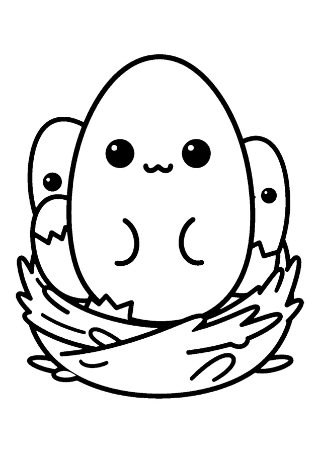 Desenho para colorir: ovos de dinossauro no ninho