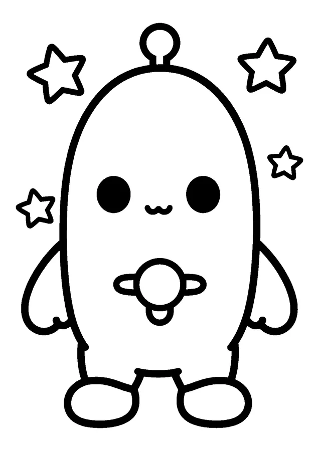 Desenho para colorir: extraterrestre com antena