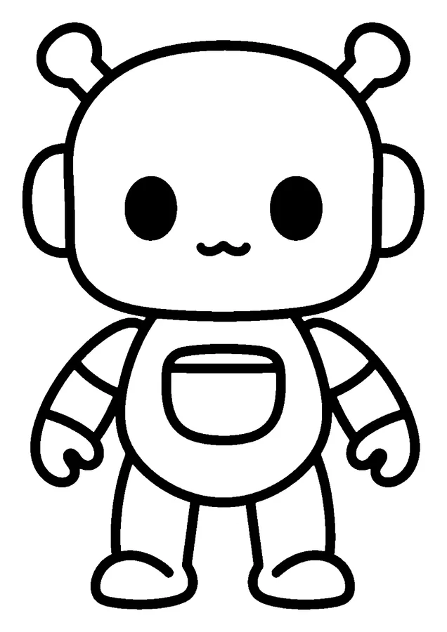 Desenho para colorir: robô fofinho