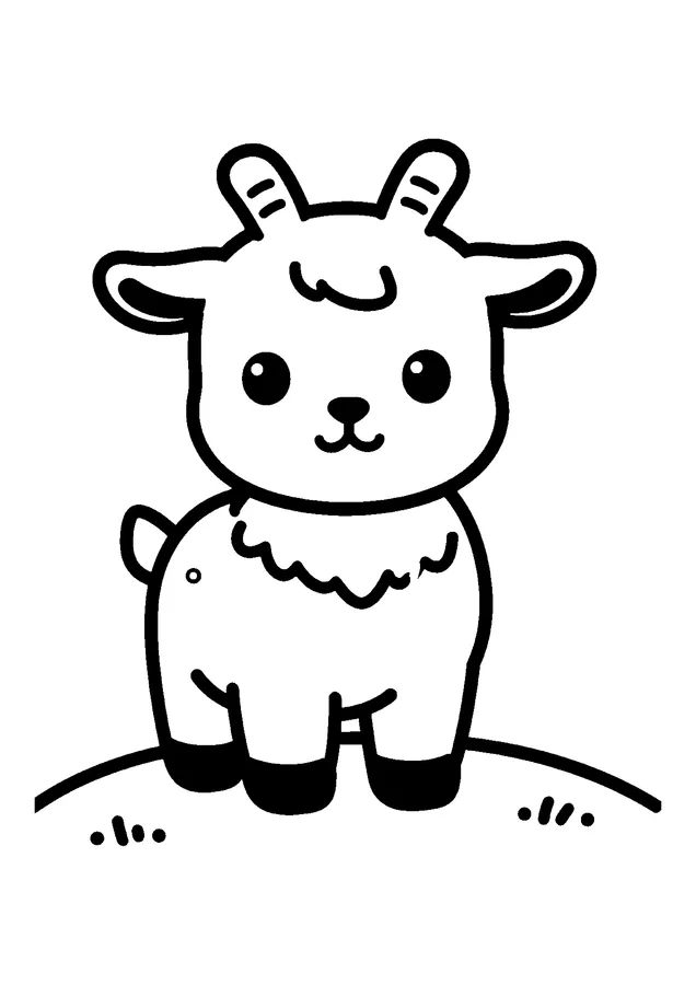 Desenho para colorir: cabritinho no morro