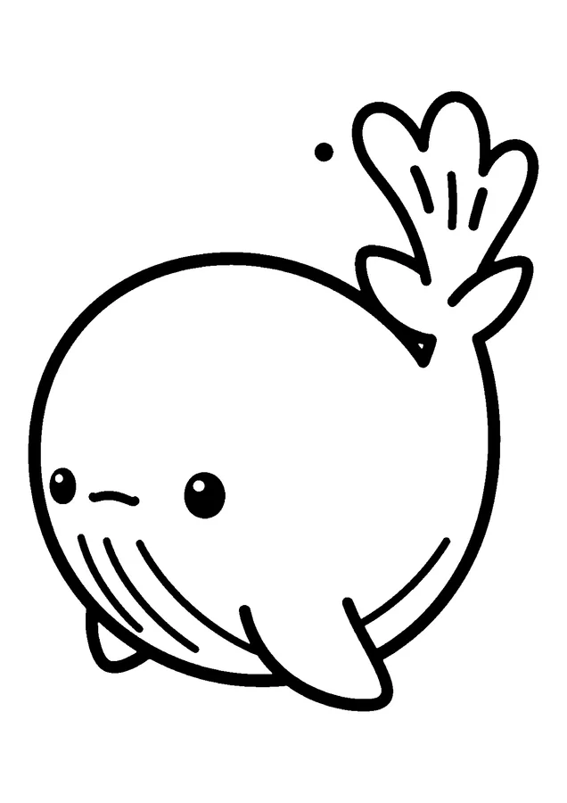 Desenho para colorir: baleia soltando água