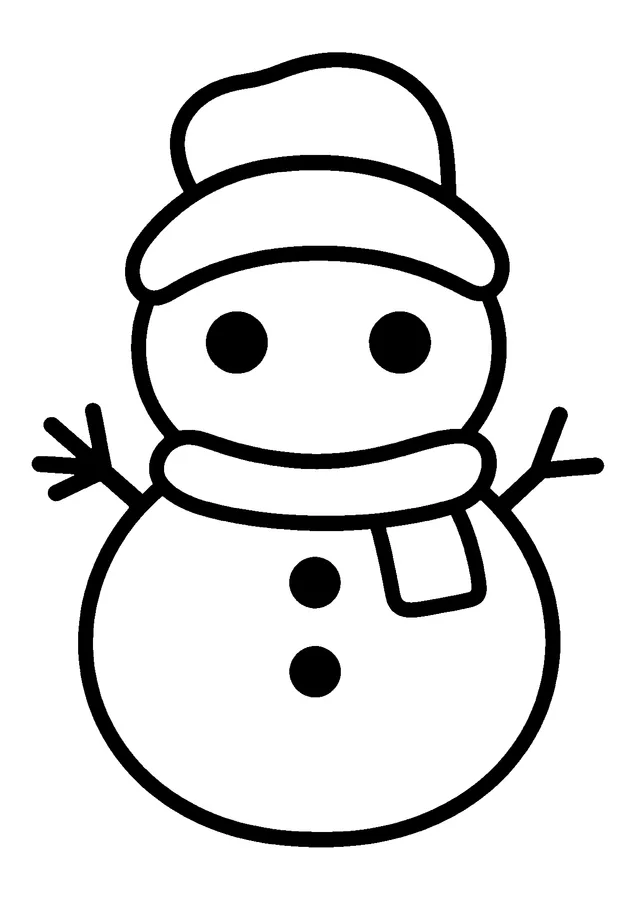 Desenho para colorir: boneco de neve de cartola