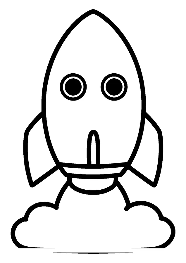 Desenho para colorir: foguete decolando