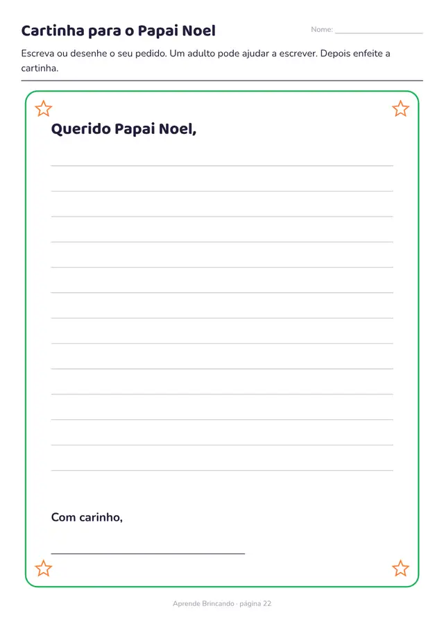 Cartinha para o Papai Noel